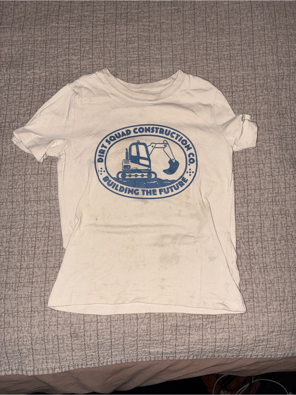 Carter's White Tee with Blue Construction Graphic
